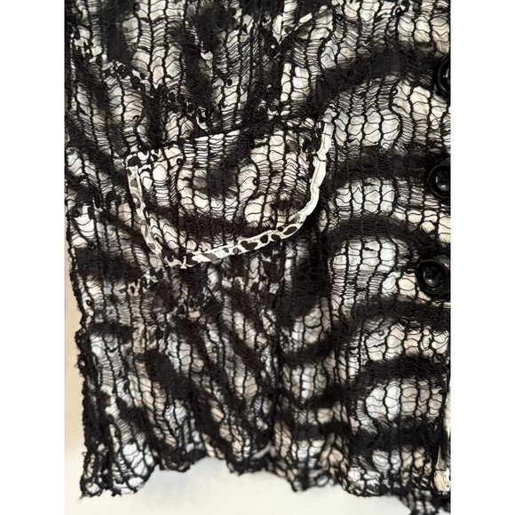 Passion Concepts Women’s Zebra Print Blazer Size Medium Lace Sequin Overlay Glam - Picture 4 of 12